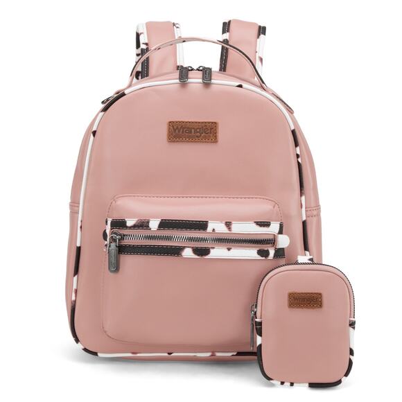 Wrangler Cow Print Pink Backpack With Coin Pouch *NEW in Package* - Picture 1 of 6